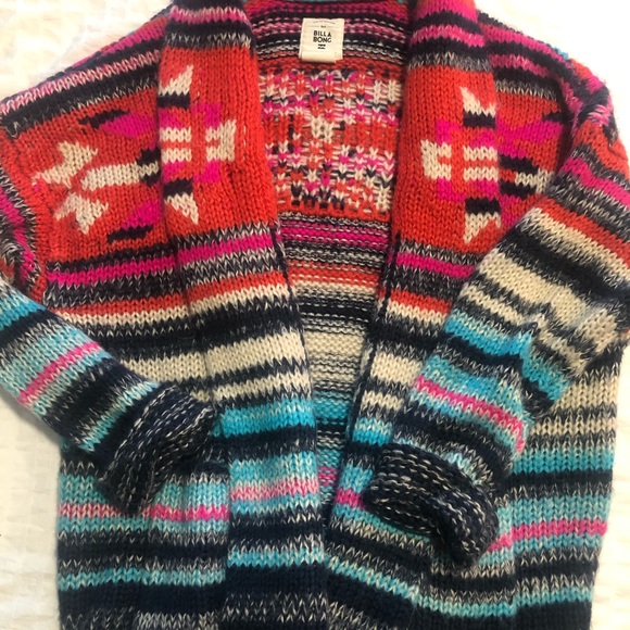 Billabong Chunky Knit Southwest Cardigan - Picture 1 of 2